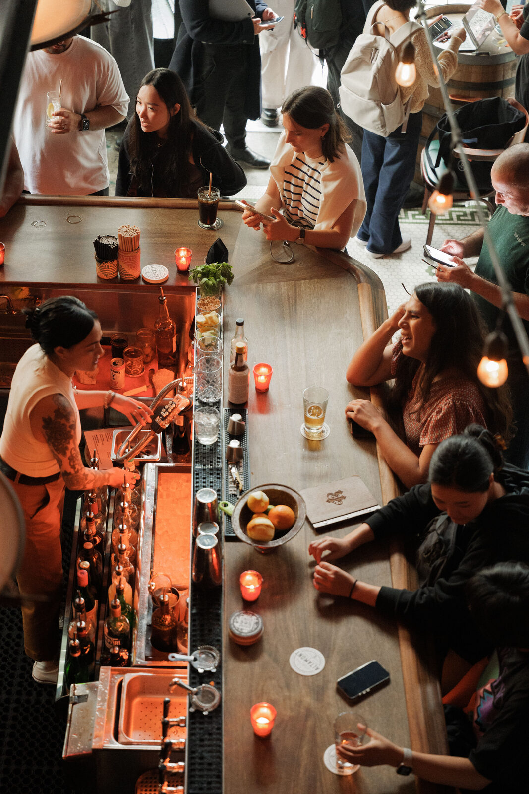 the bar from above